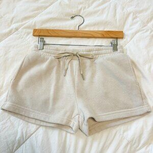 Better Together Beige Fleece Sweat Shorts Women’s Small Cozy Loungewear Pockets